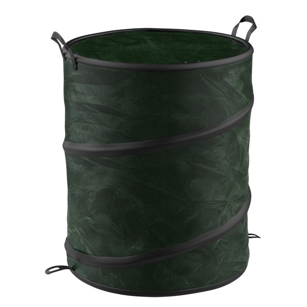 Wakeman Collapsible Trash Can Pop Up Garbage Bag Holder with Zippered Lid Portable Recycle